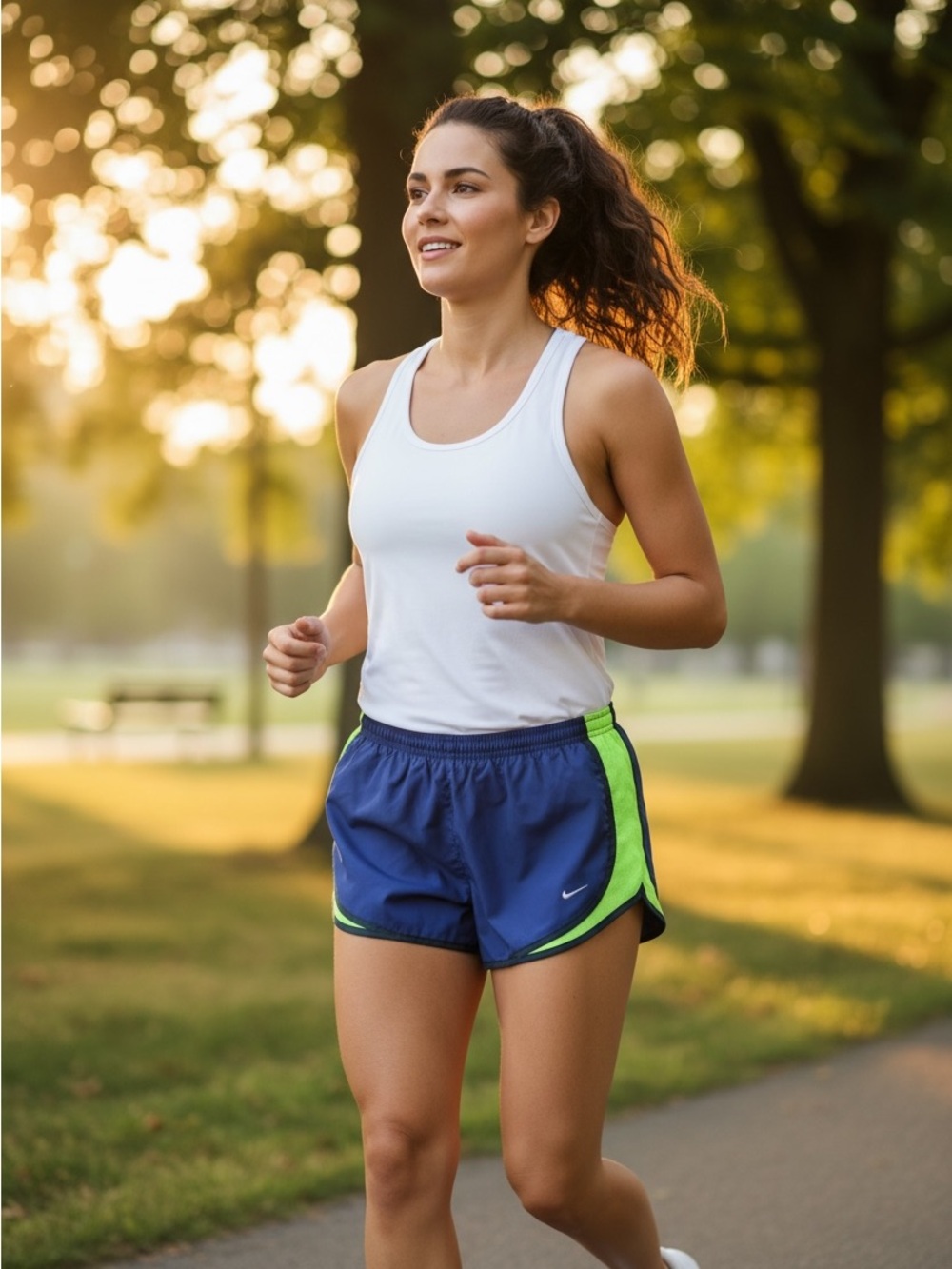 Nike Purple and Neon Green Women’s Running Shorts Dri Fit